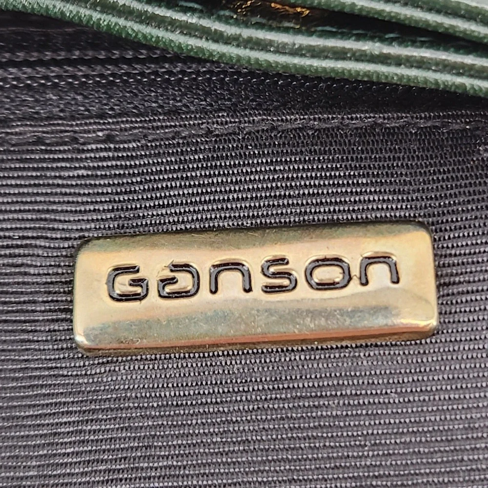 Vintage Ganson Crossbody Bag‎ Green Faux Leather Hong Kong Small Purse